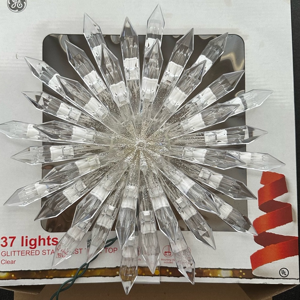 GE Glittered Starburst Tree Topper